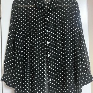 Chico's Black and White Polka Dot Blouse